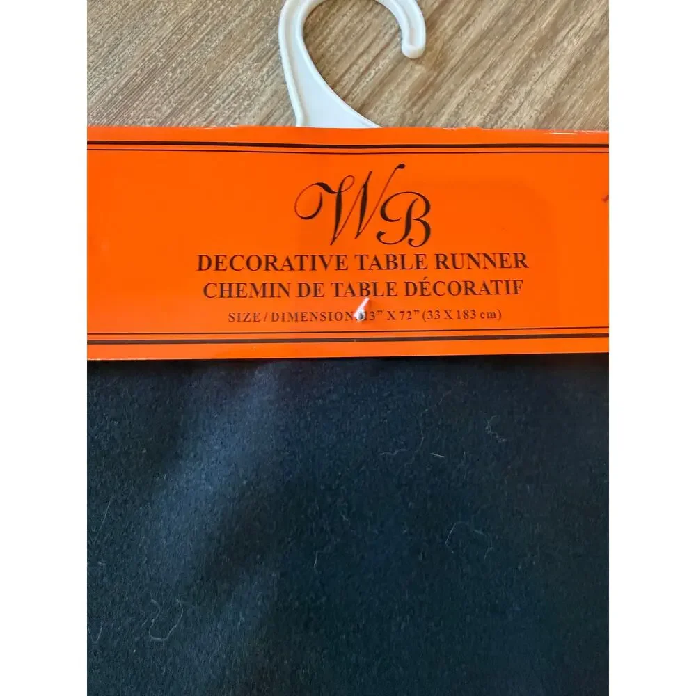 Halloween Pumpkin Wool Blend Table Runner Black Orange